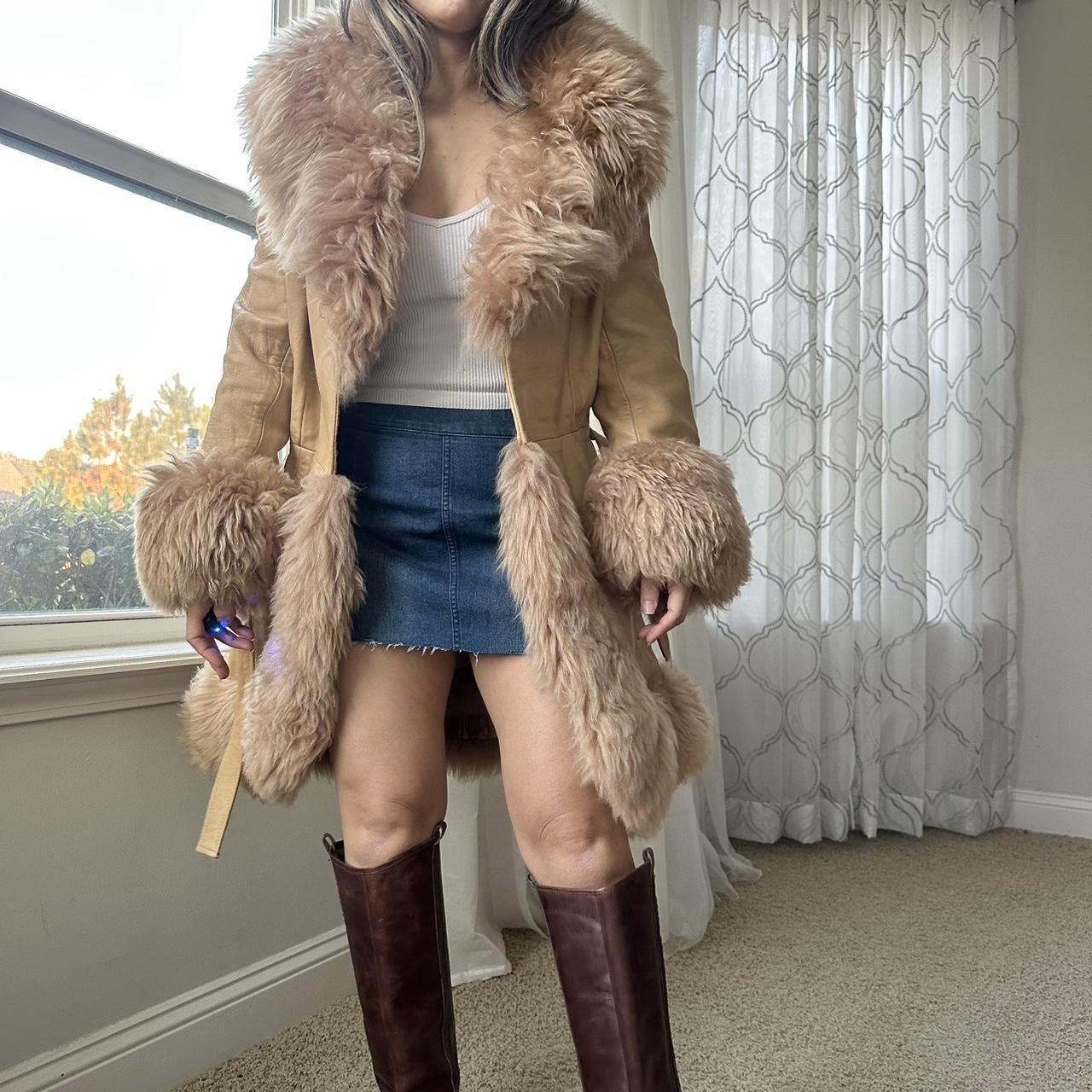 Women's Tan and Cream Coat