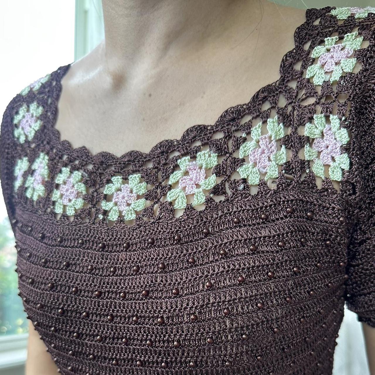 Women's Brown and Burgundy Blouse