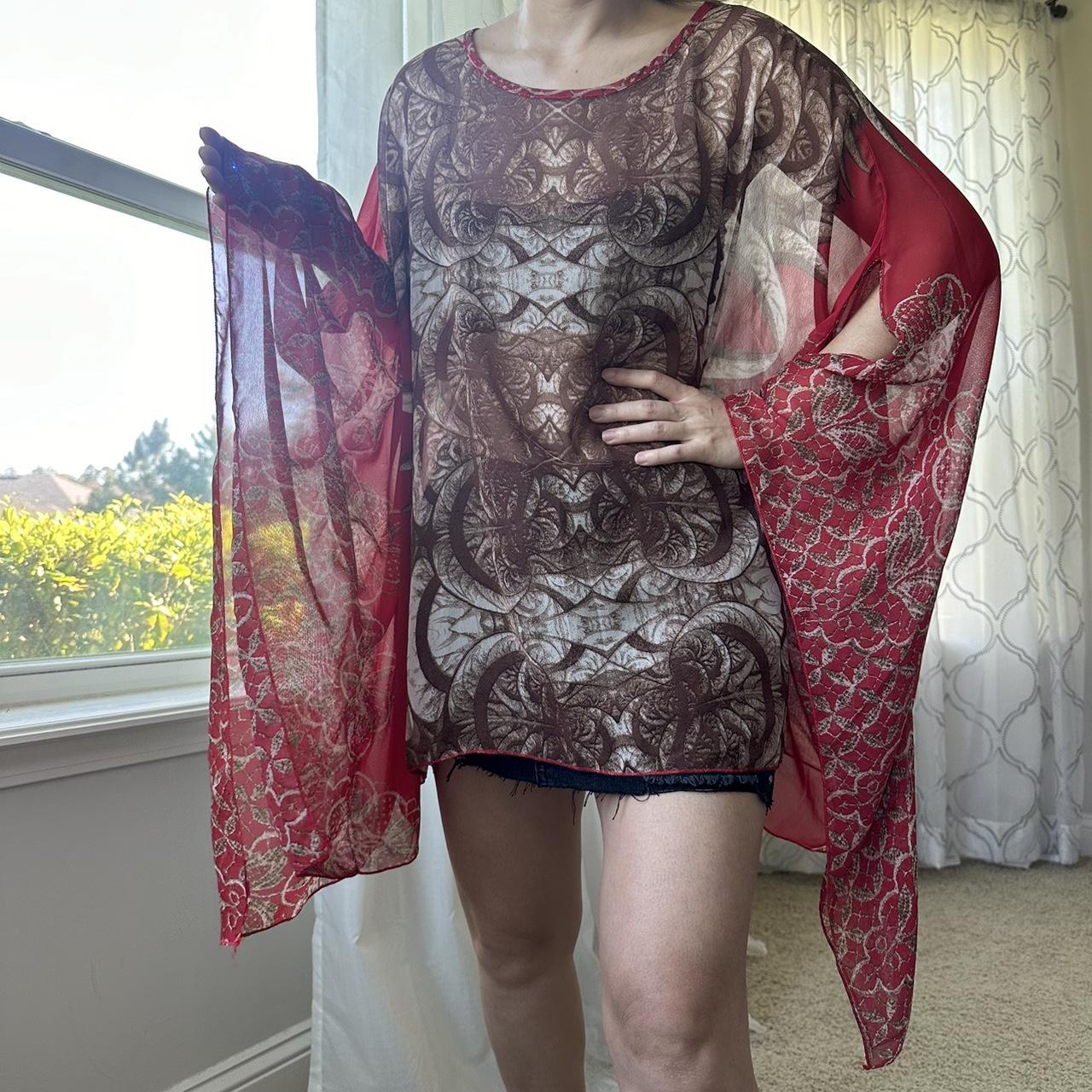 Women's Red and Brown Top