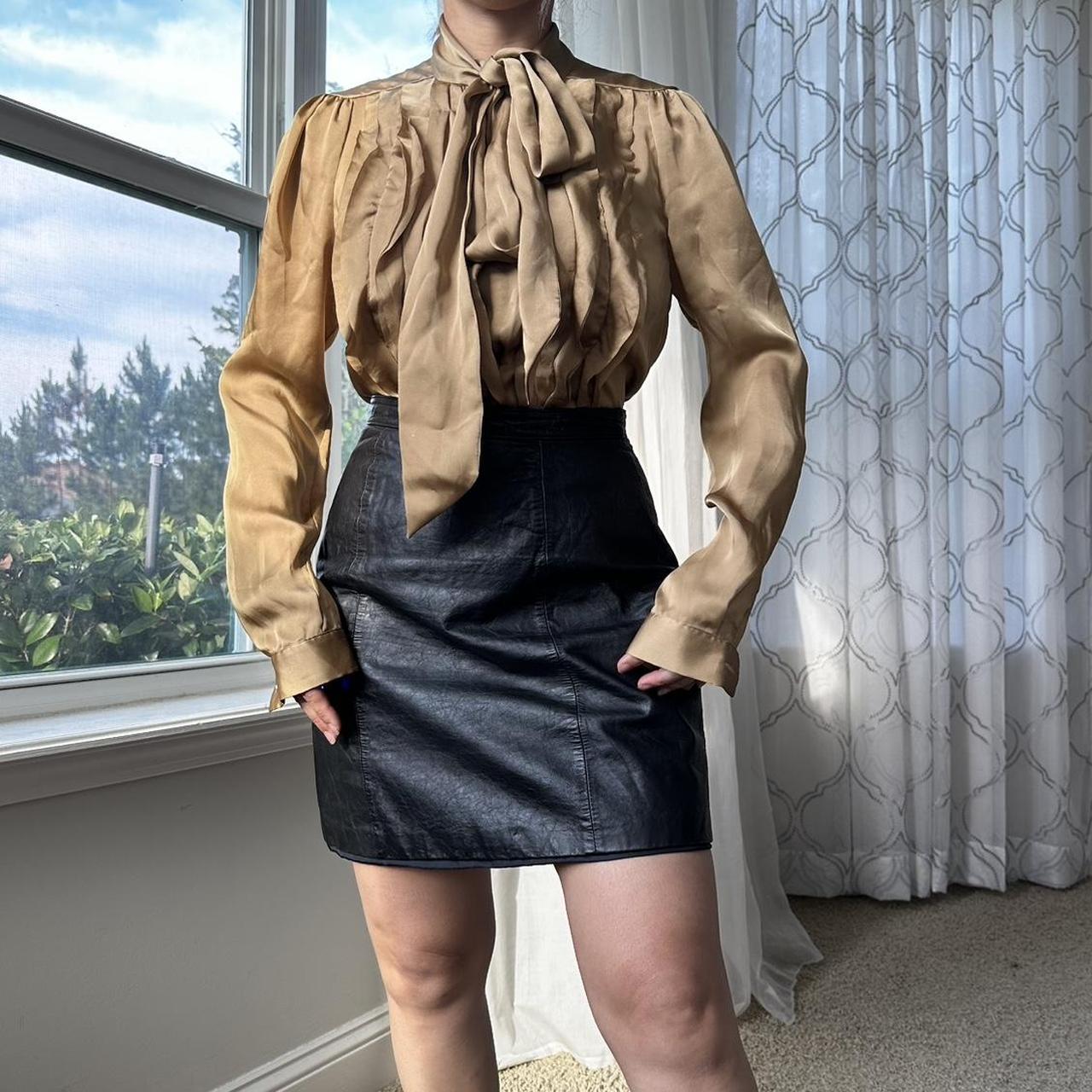 Women's Tan and Gold Blouse
