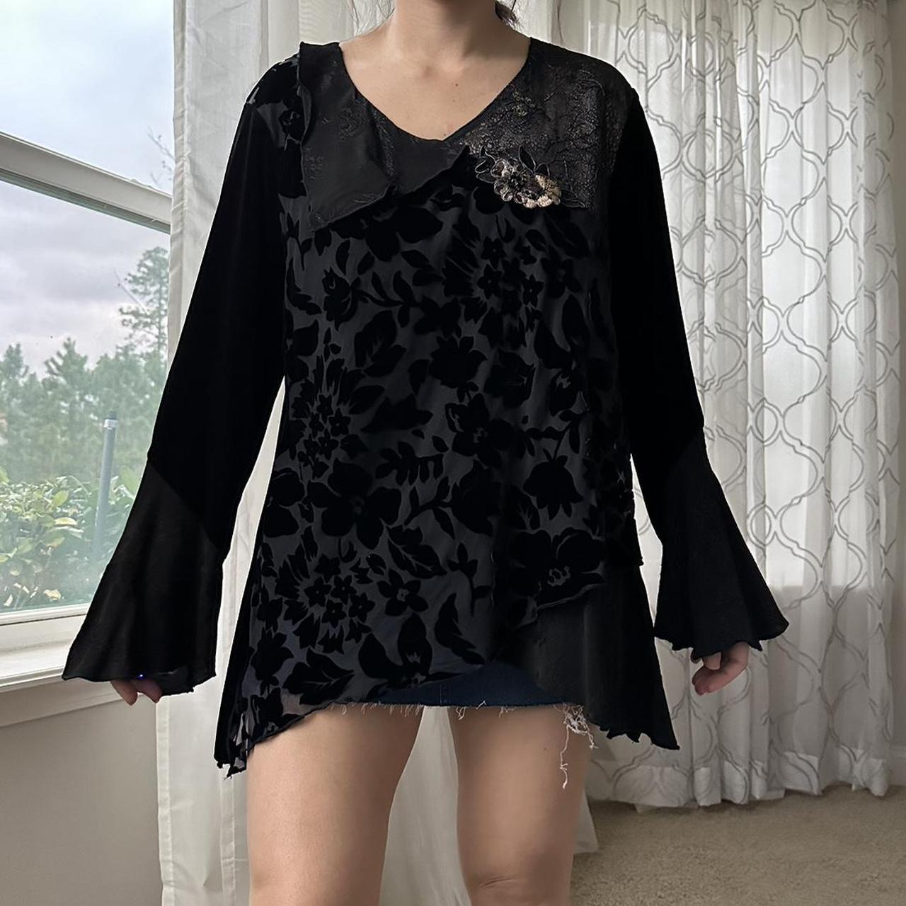 Women's Black and Gold Blouse