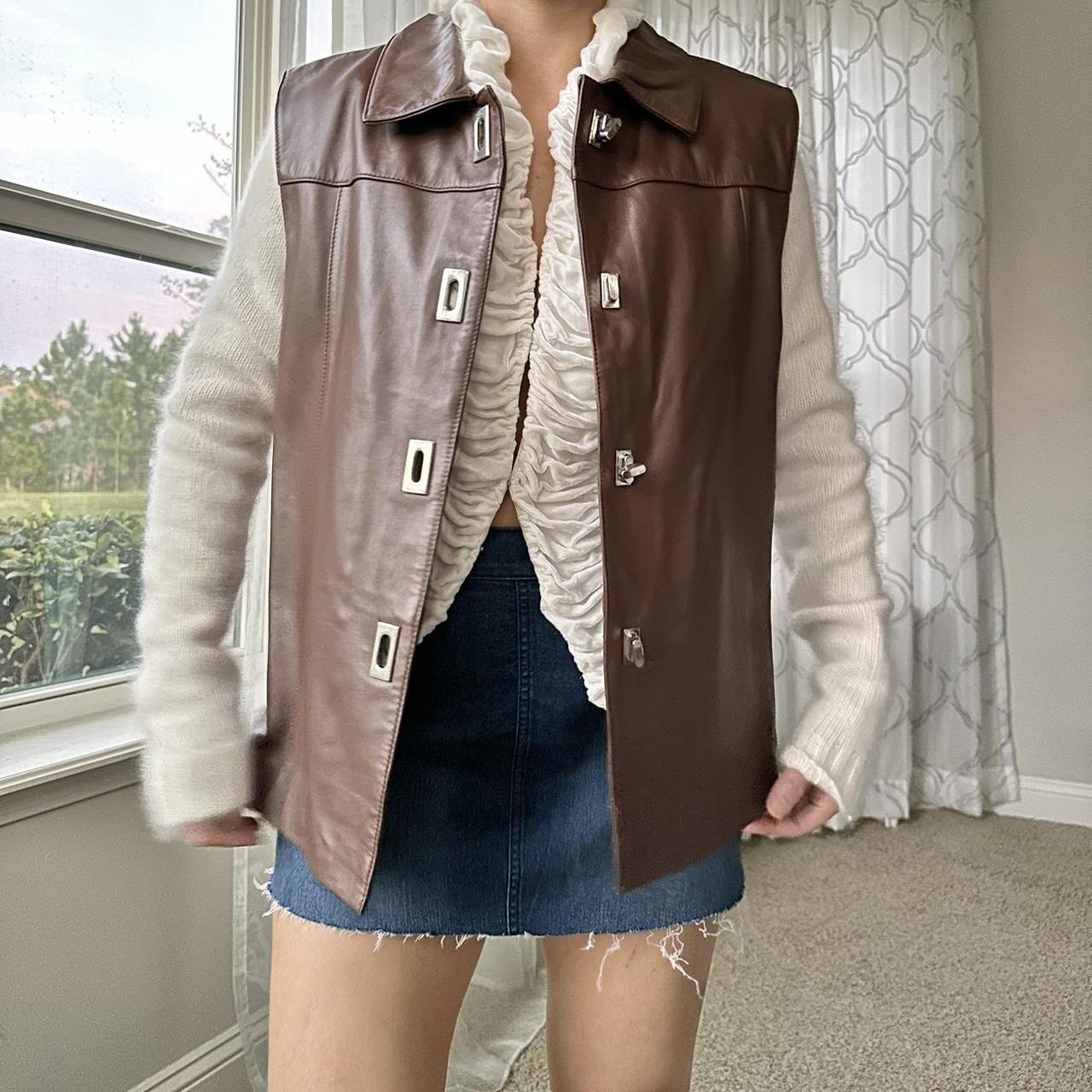 Women's Tan and Brown Gilet