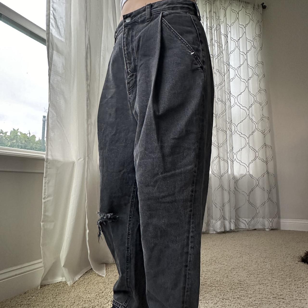 Women's Grey and Black Jeans