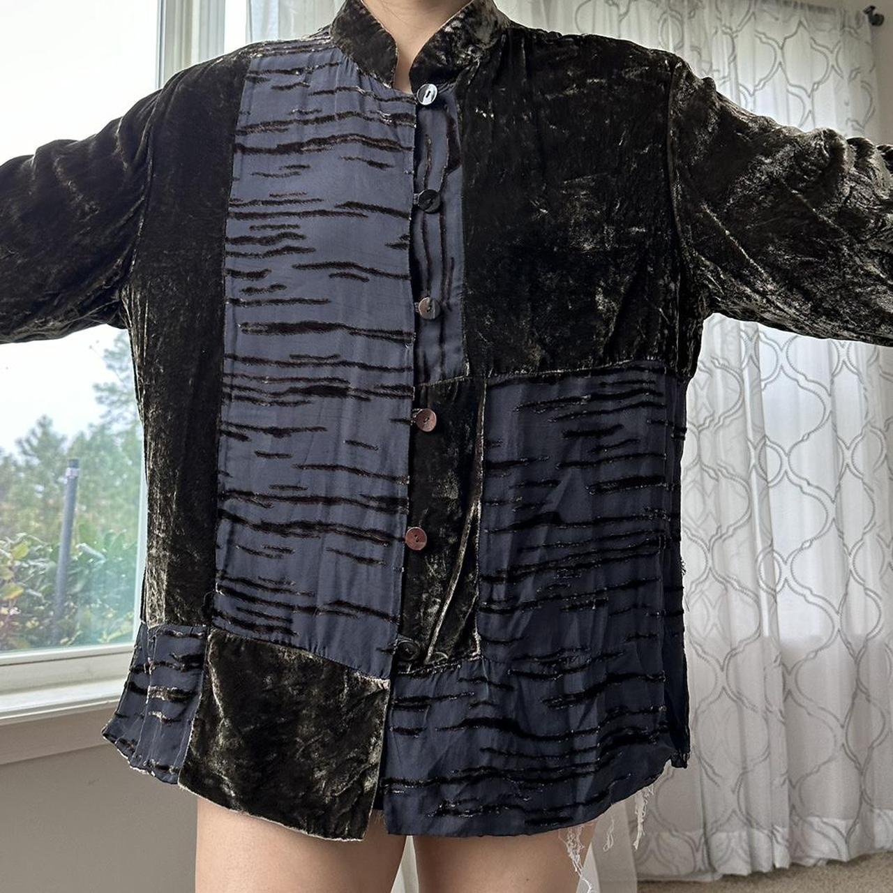 Chico's Women's Grey and Green Blouse