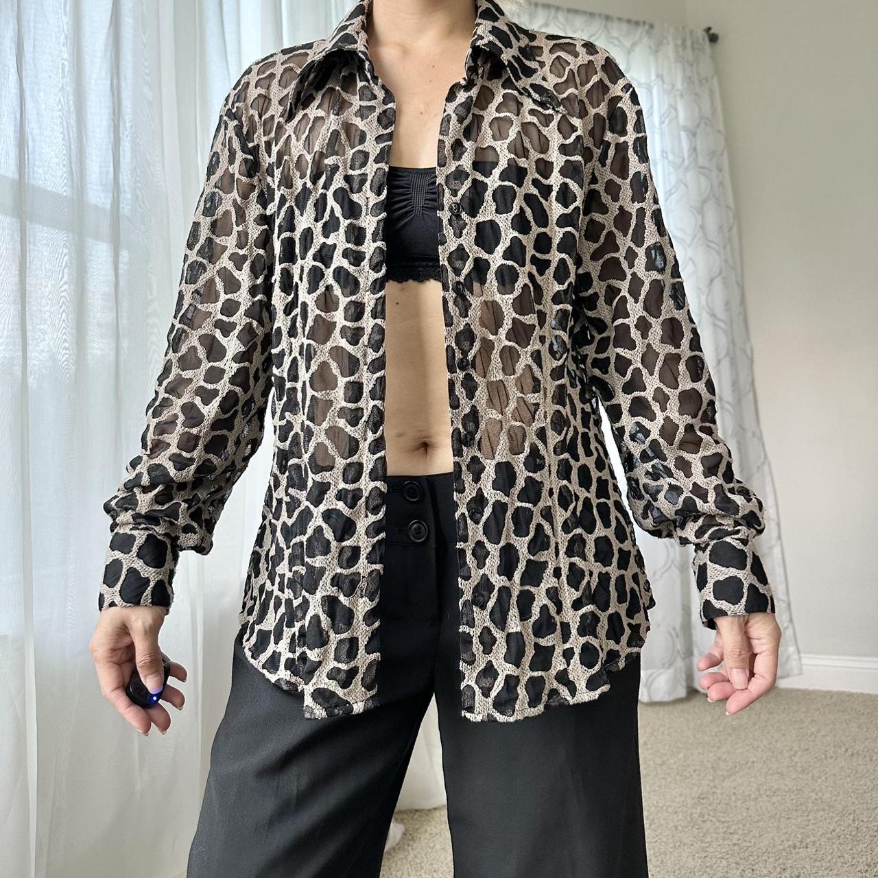 Women's Black and Cream Shirt