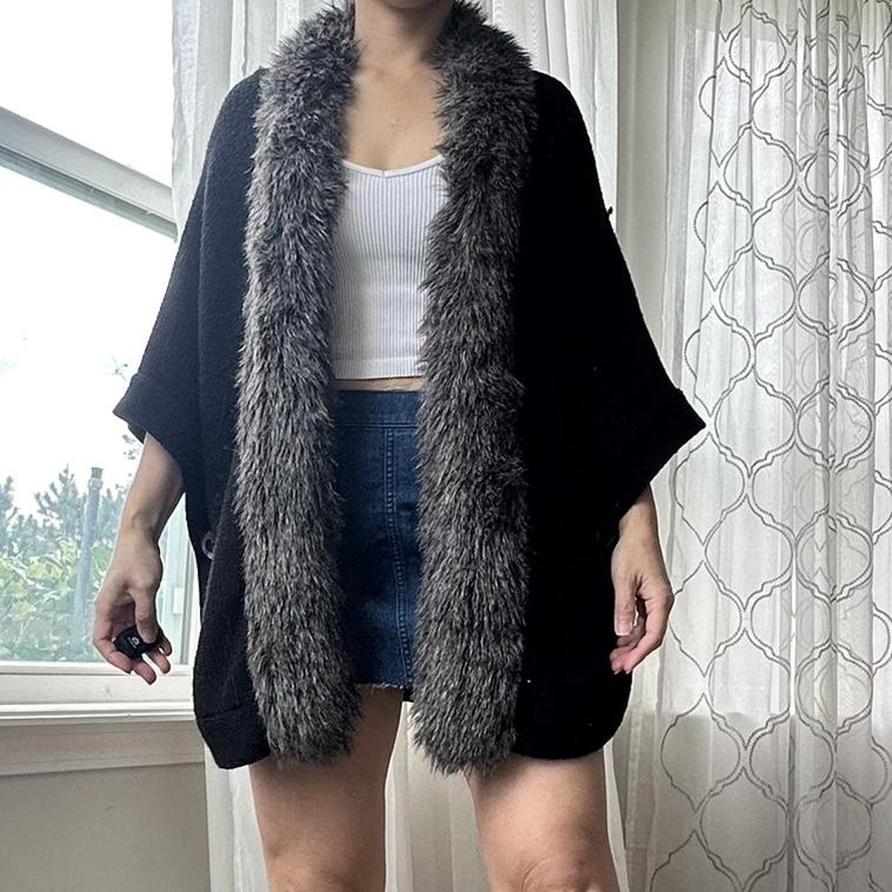 Coldwater Creek Women's Grey and Black Cardigan