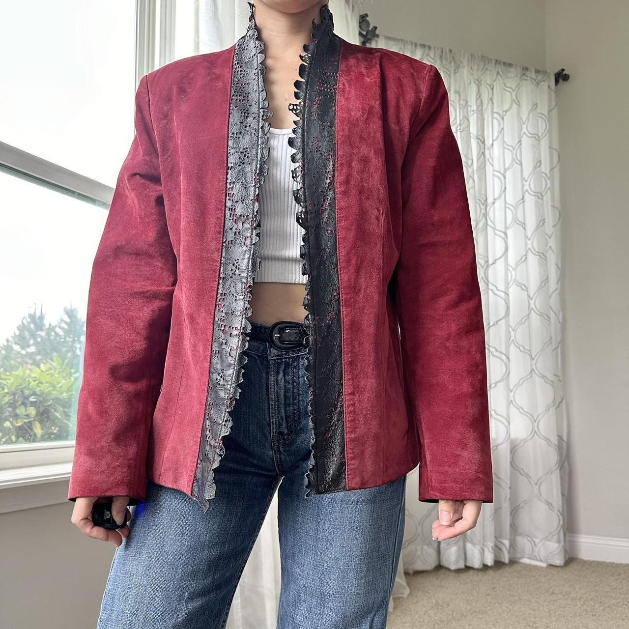 Women's Burgundy and Black Jacket