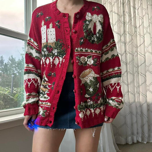 Women's Red Cardigan