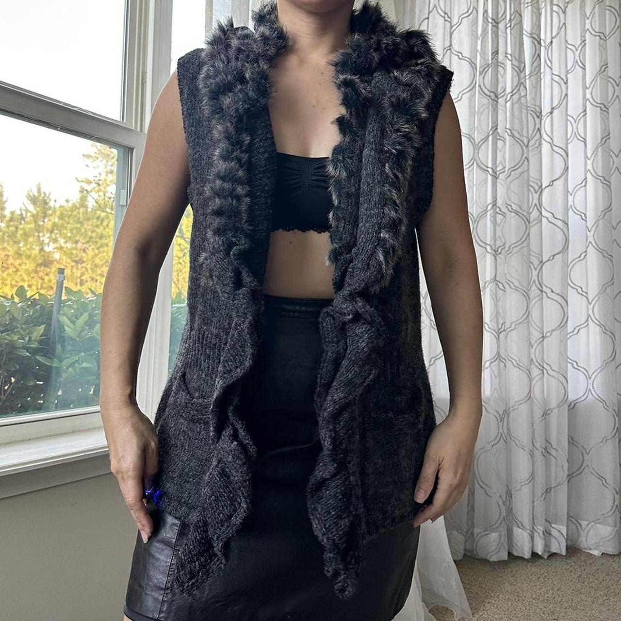 Women's Black and Grey Gilet