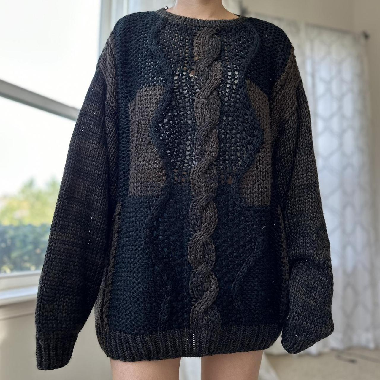 Women's Brown and Black Jumper