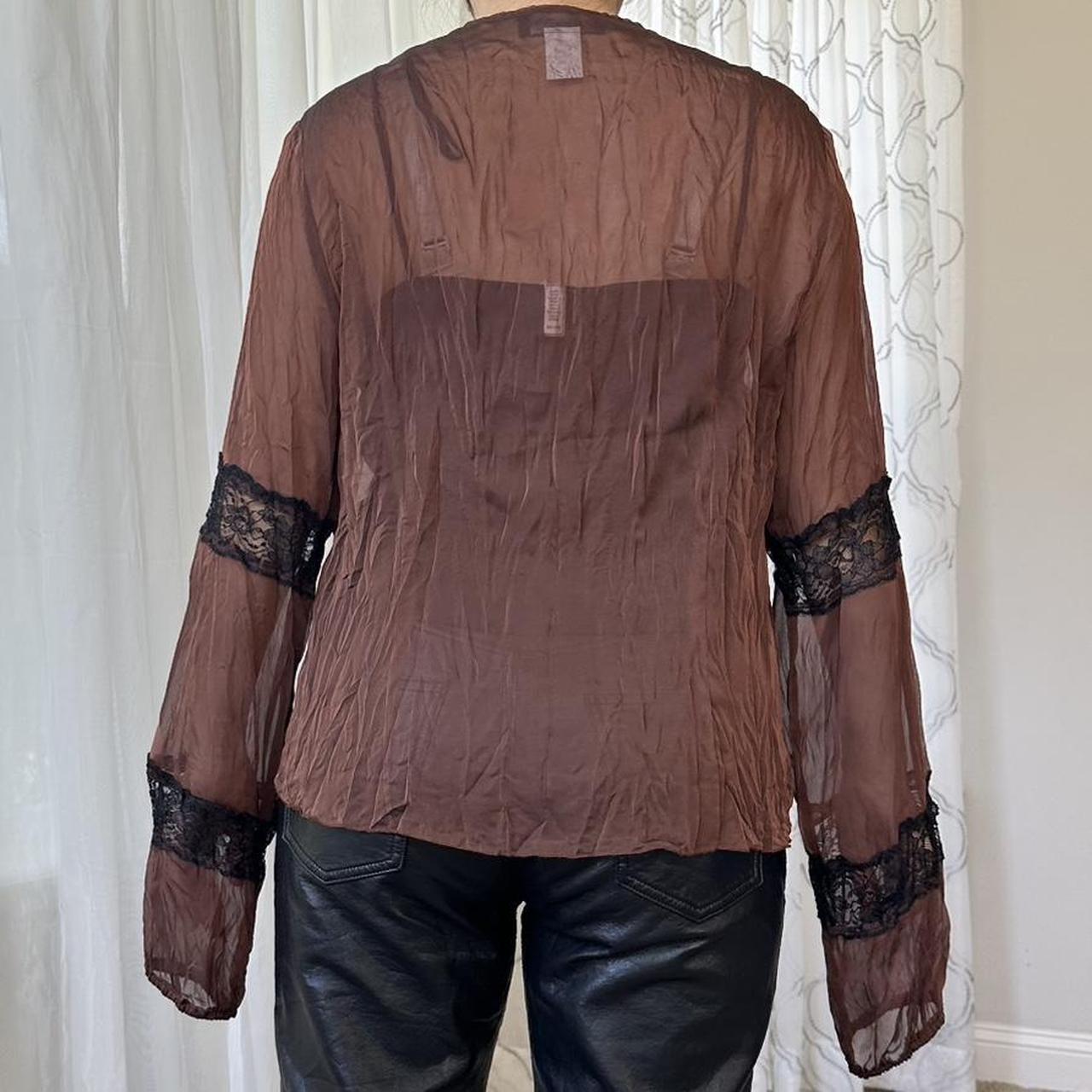 Women's Brown and Black Blouse
