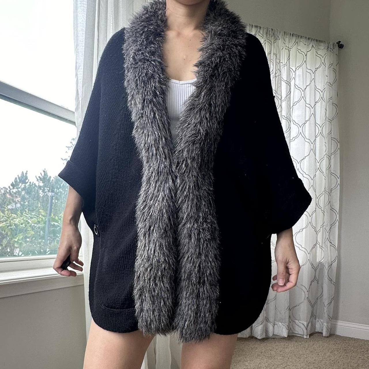 Coldwater Creek Women's Grey and Black Cardigan