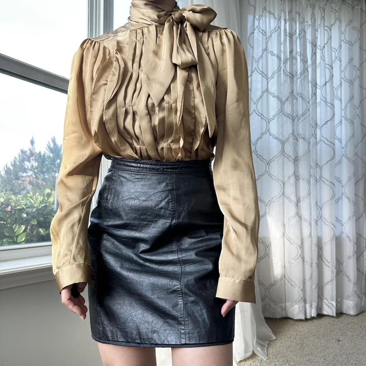 Women's Tan and Gold Blouse