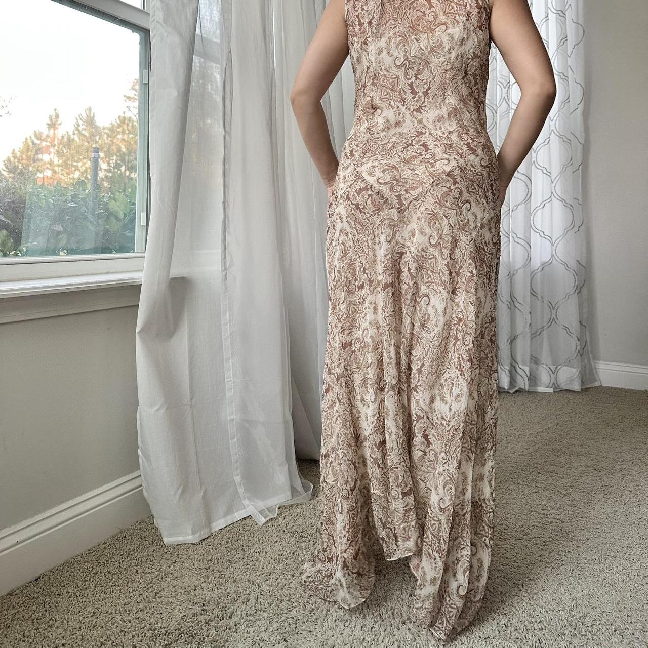 Women's Tan and Cream Dress
