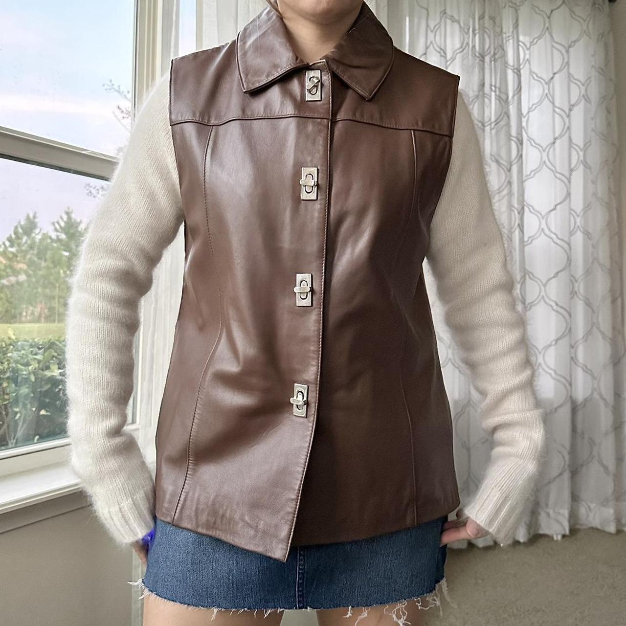Women's Tan and Brown Gilet