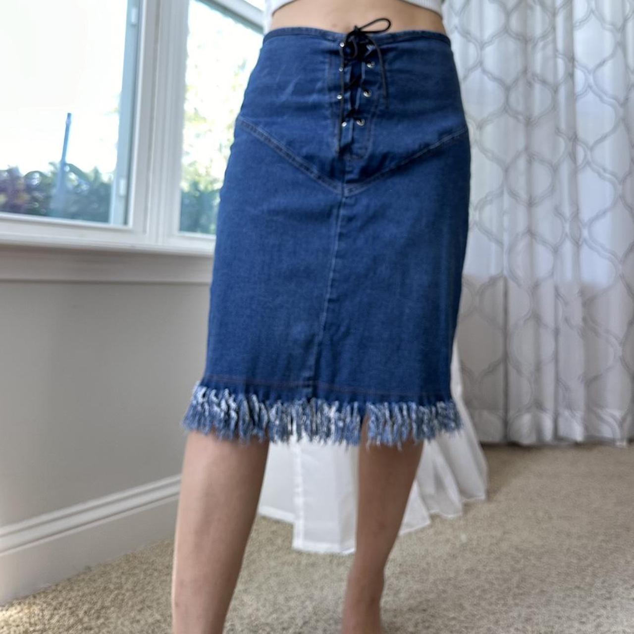 Women's Blue and Navy Skirt
