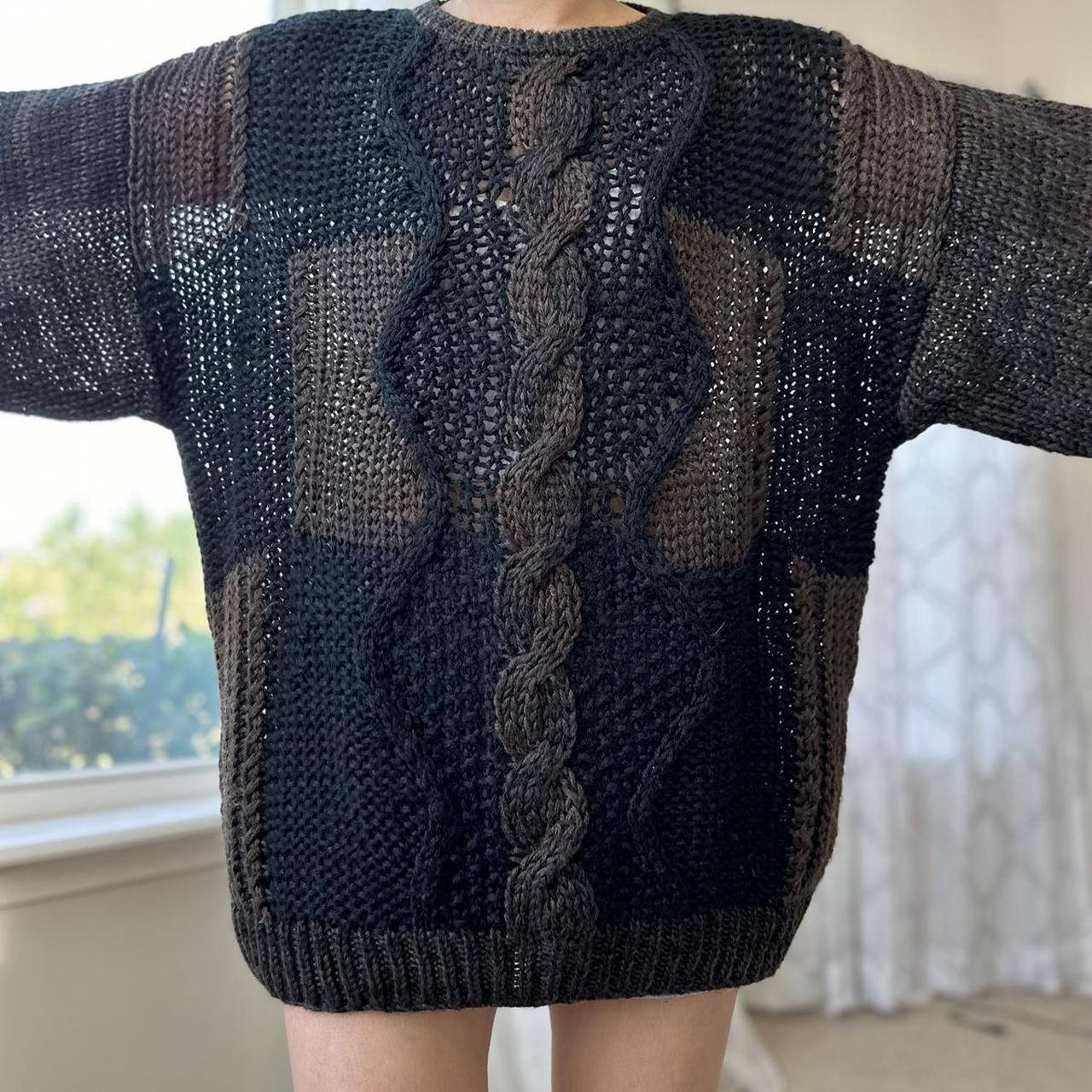 Women's Brown and Black Jumper