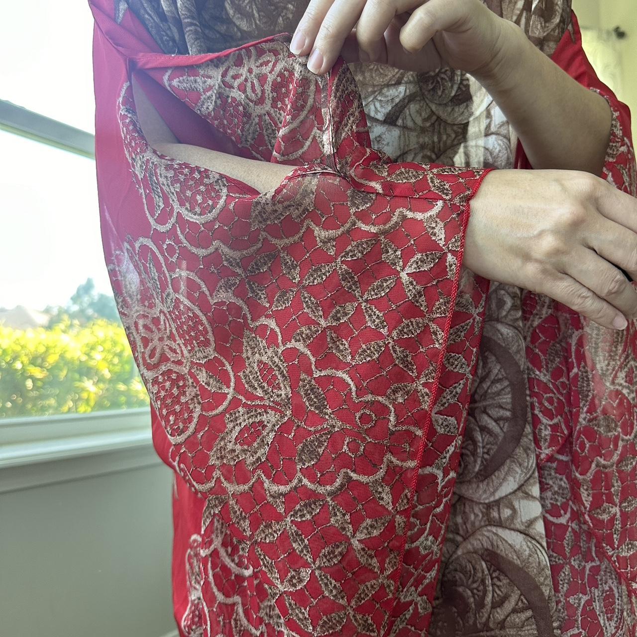 Women's Red and Brown Top
