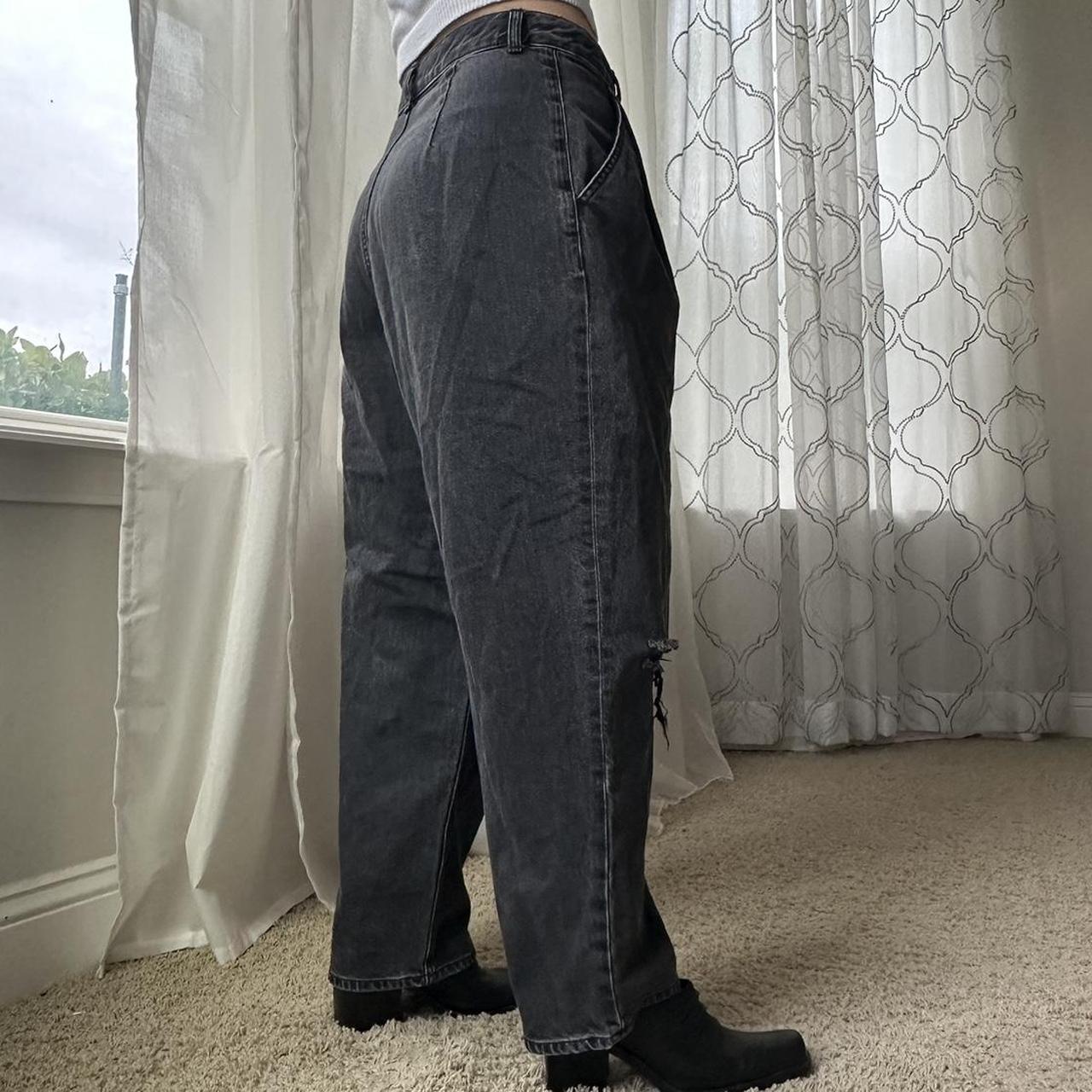 Women's Grey and Black Jeans