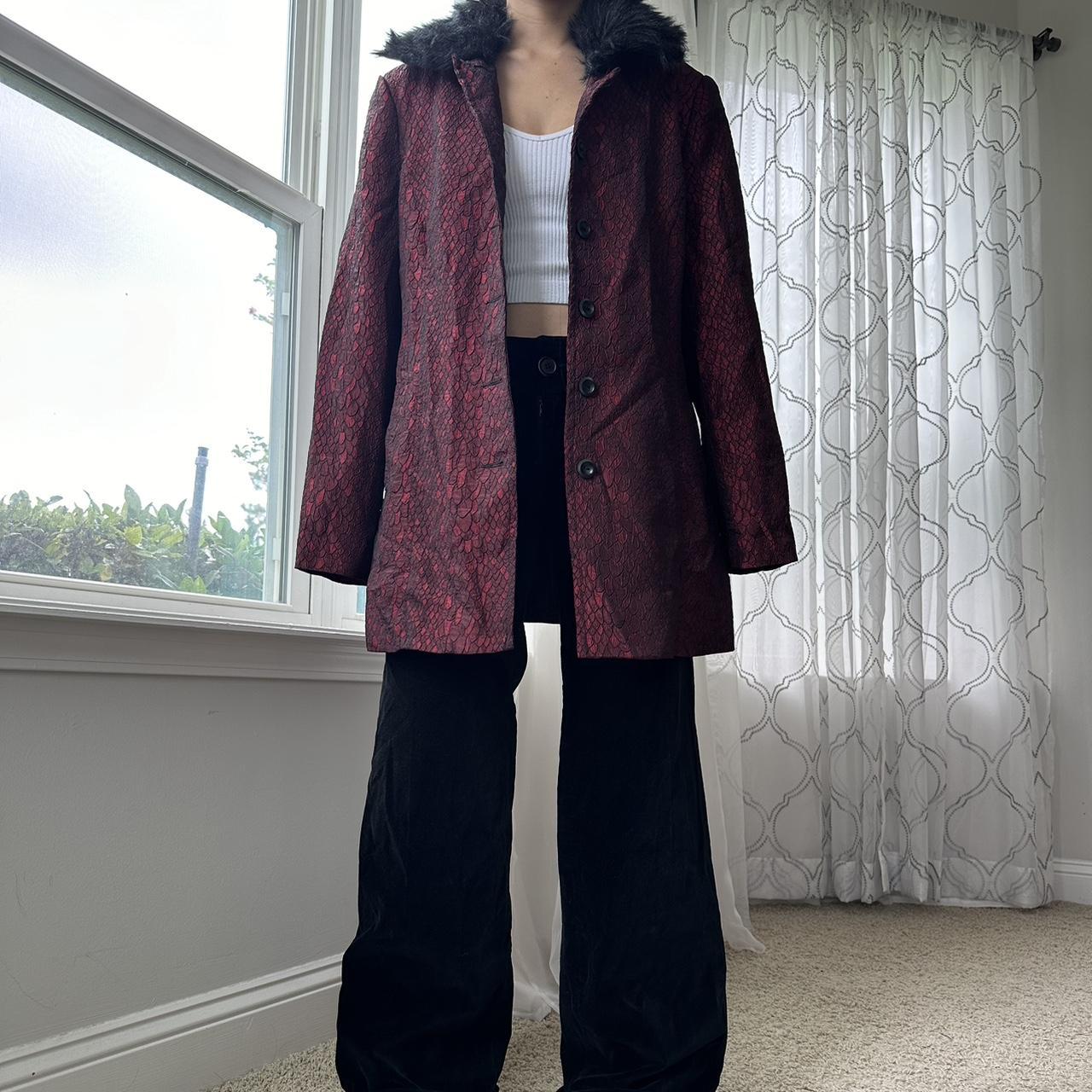 Women's Burgundy and Red Coat