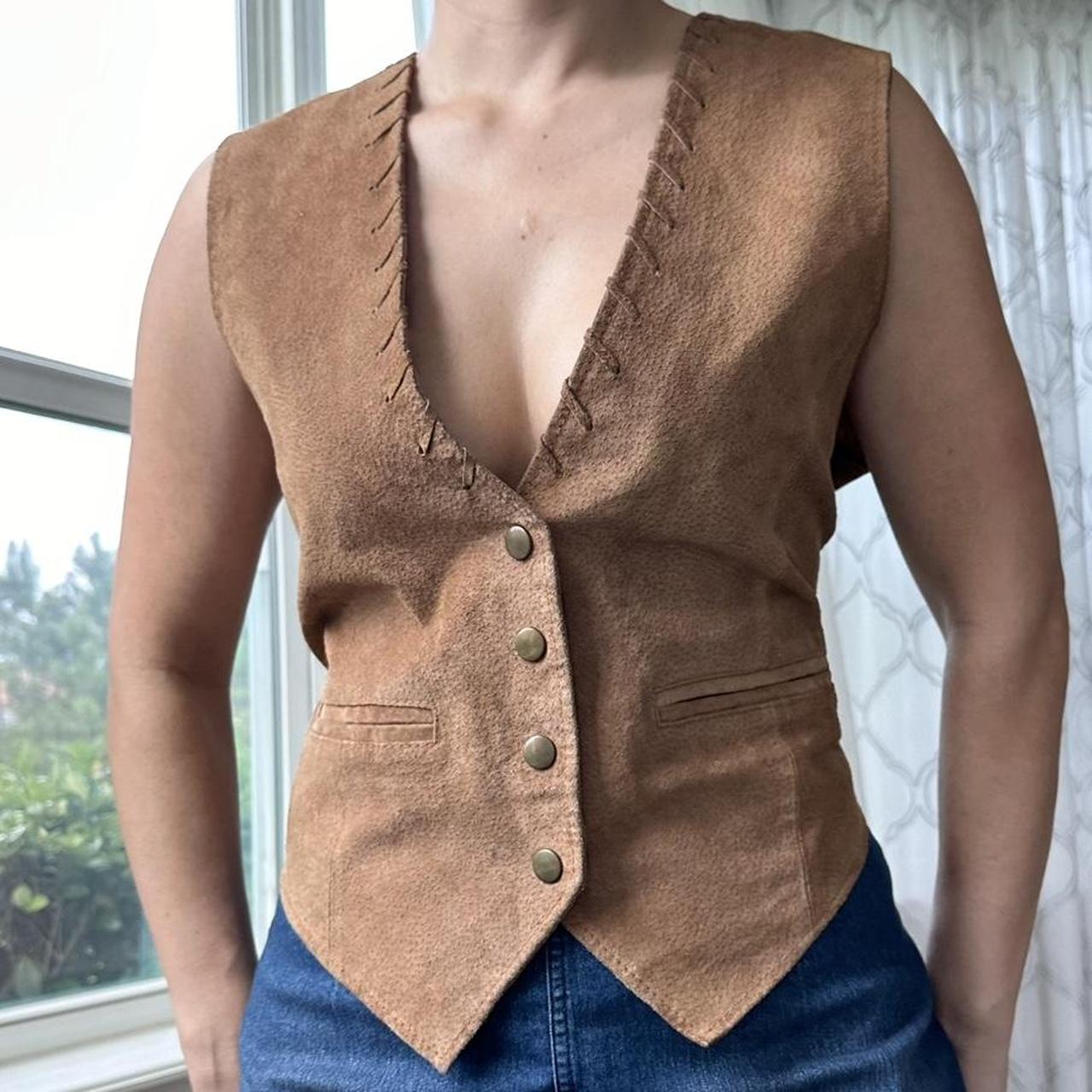 Women's Tan and Brown Gilet