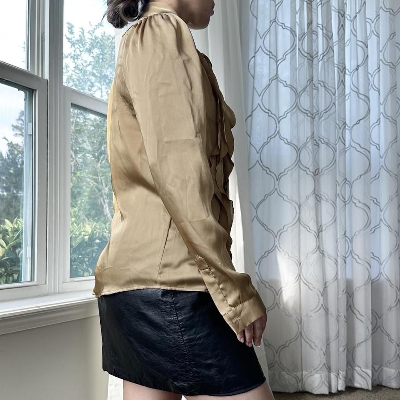 Women's Tan and Gold Blouse
