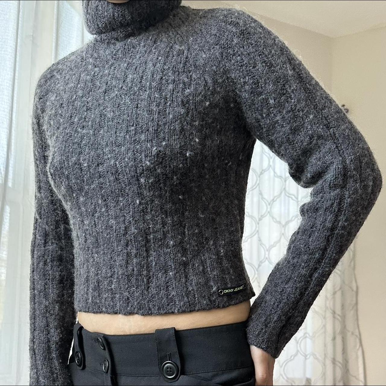 DKNY Women's Black and Grey Jumper