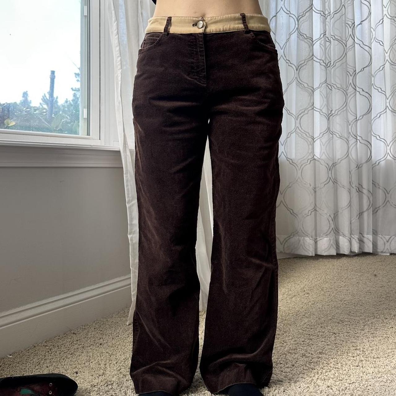 Women's Brown and Tan Trousers