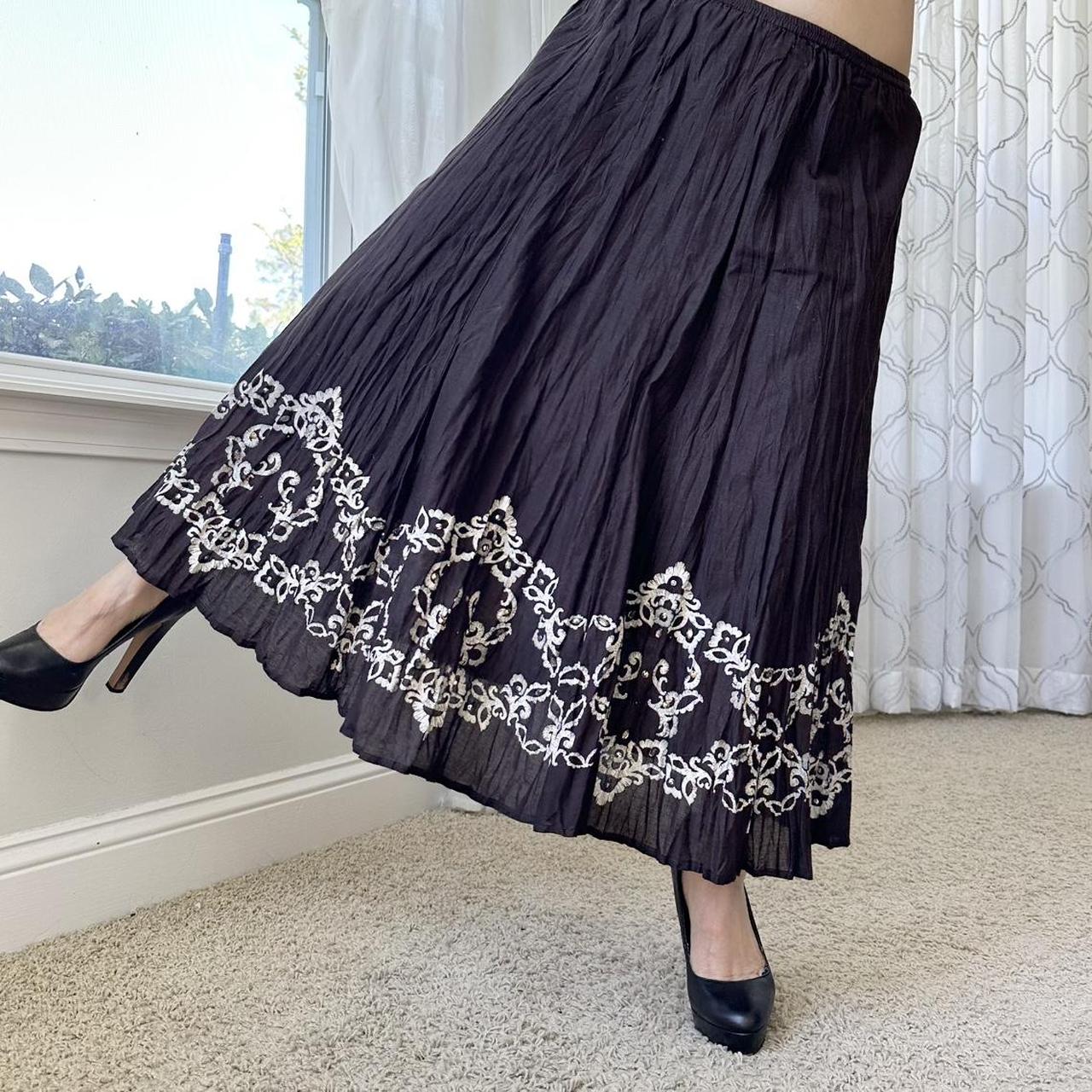 Women's Brown and Cream Skirt
