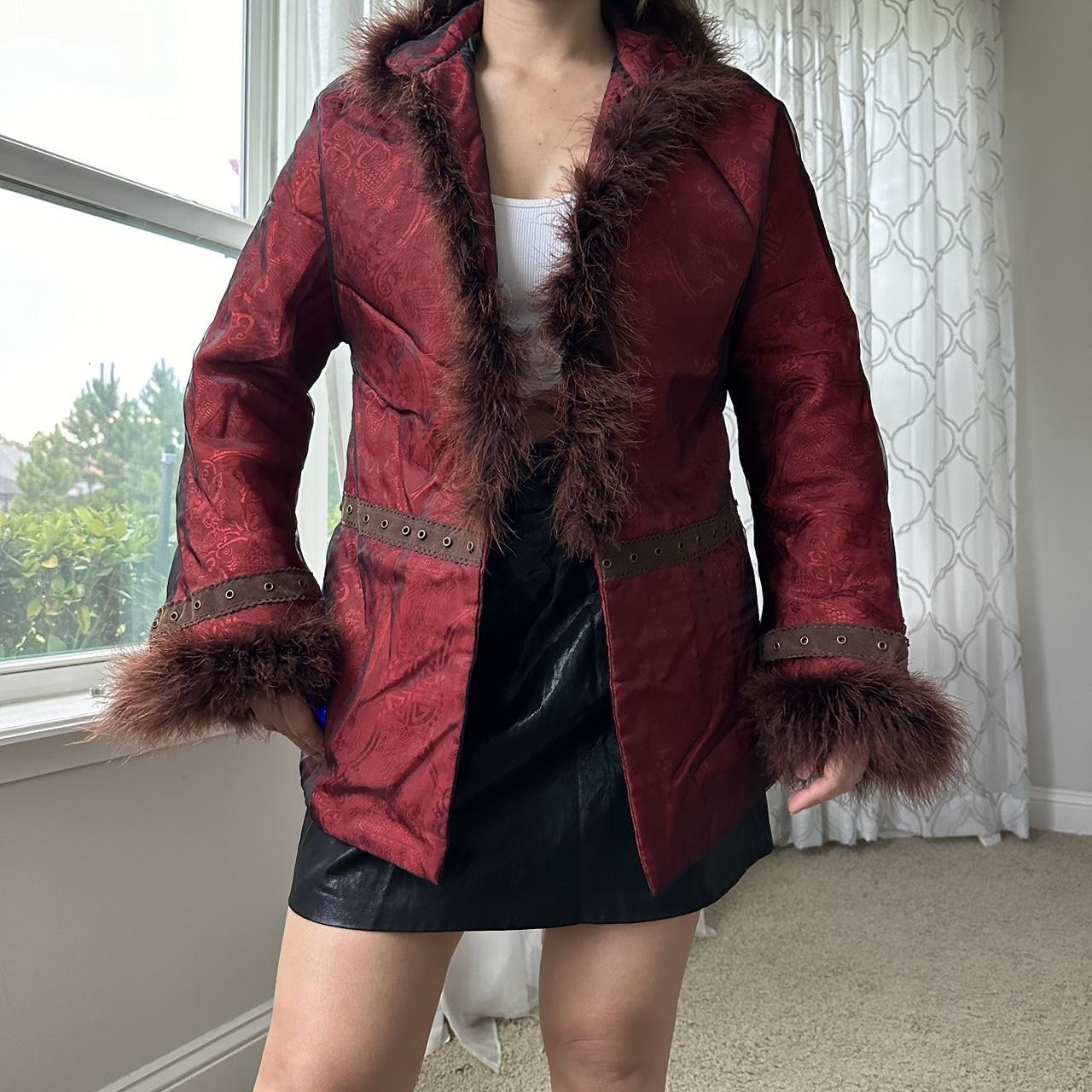 Women's Red and Brown Jacket