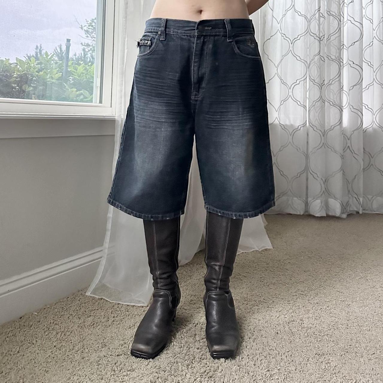 Phat Farm Women's Blue and Cream Shorts