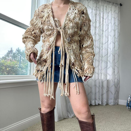 Women's Tan and Brown Jacket