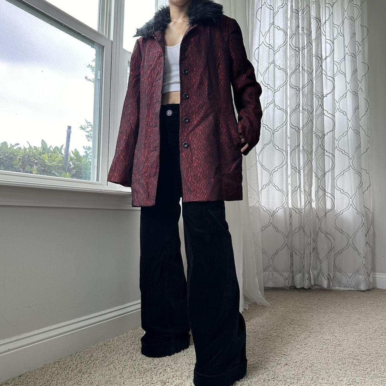 Women's Burgundy and Red Coat