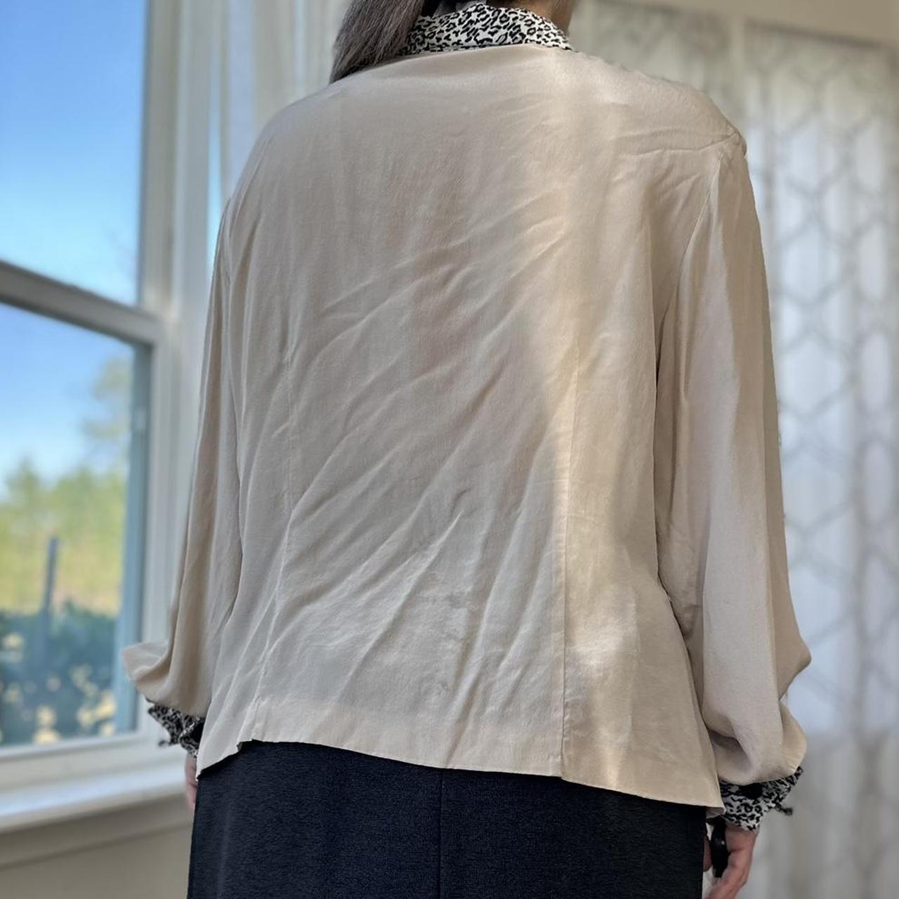 Women's Cream and Black Blouse