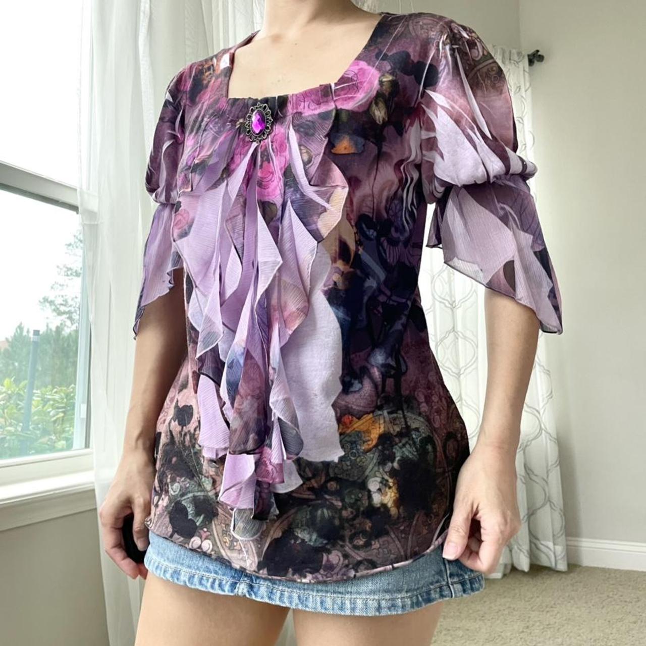 Women's Purple and Pink Top