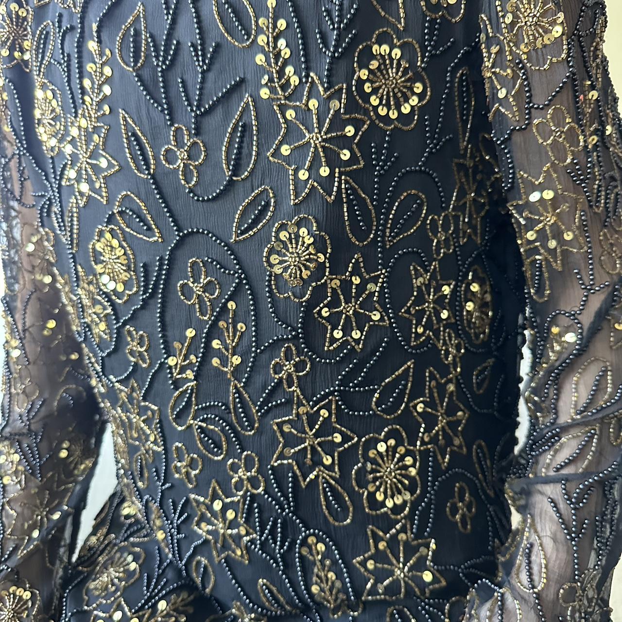 Women's Black and Gold Blouse