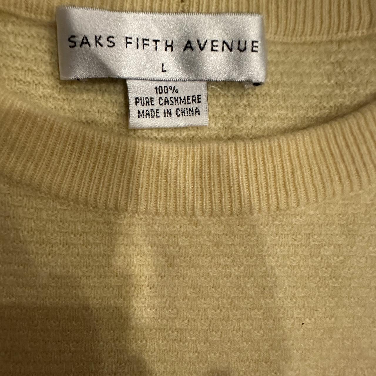 Saks Fifth Avenue Women's Yellow and Cream Jumper