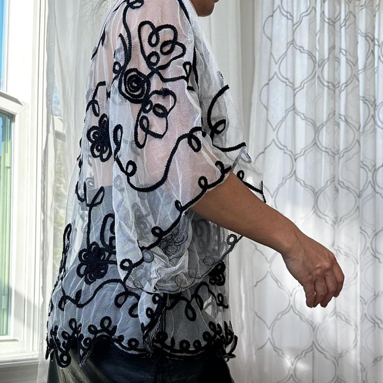 Women's Black and White Coat
