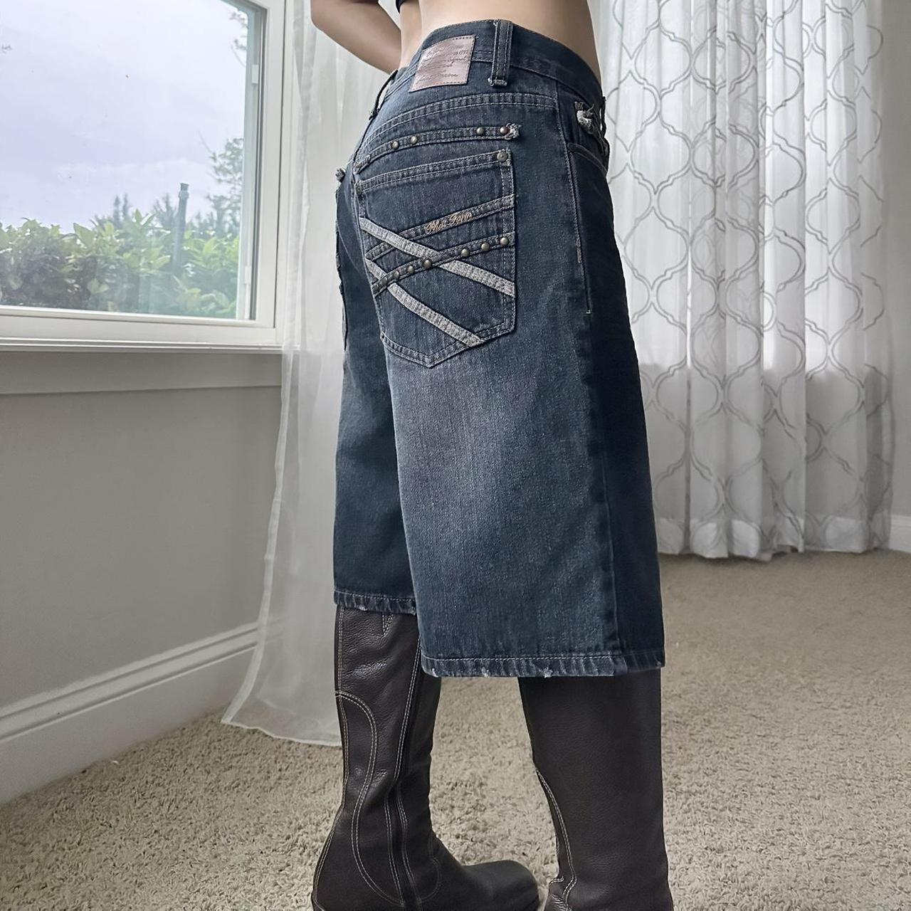 Phat Farm Women's Blue and Cream Shorts