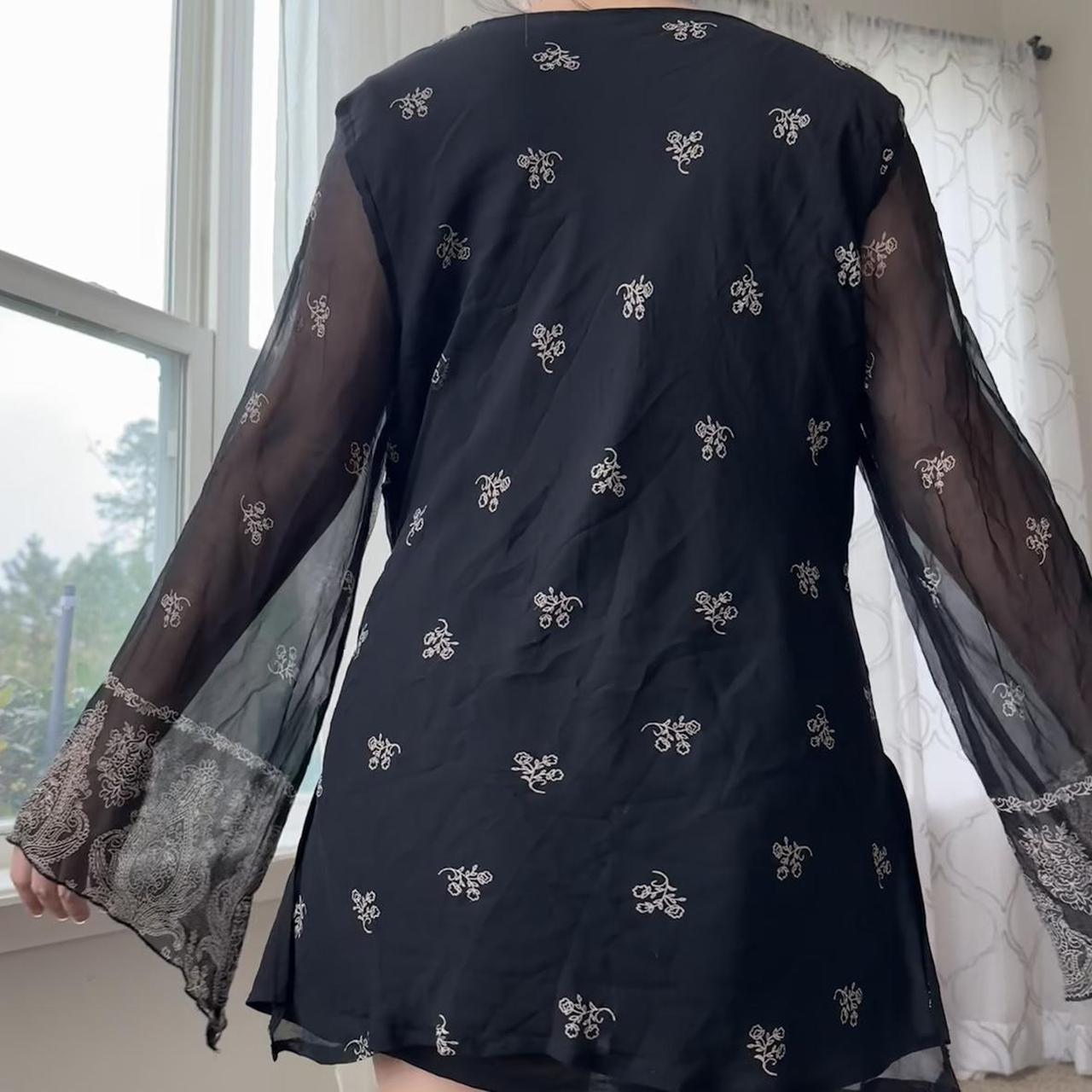 Women's Black and Khaki Blouse