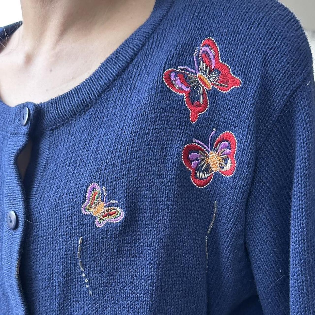 Women's Navy and Blue Cardigan