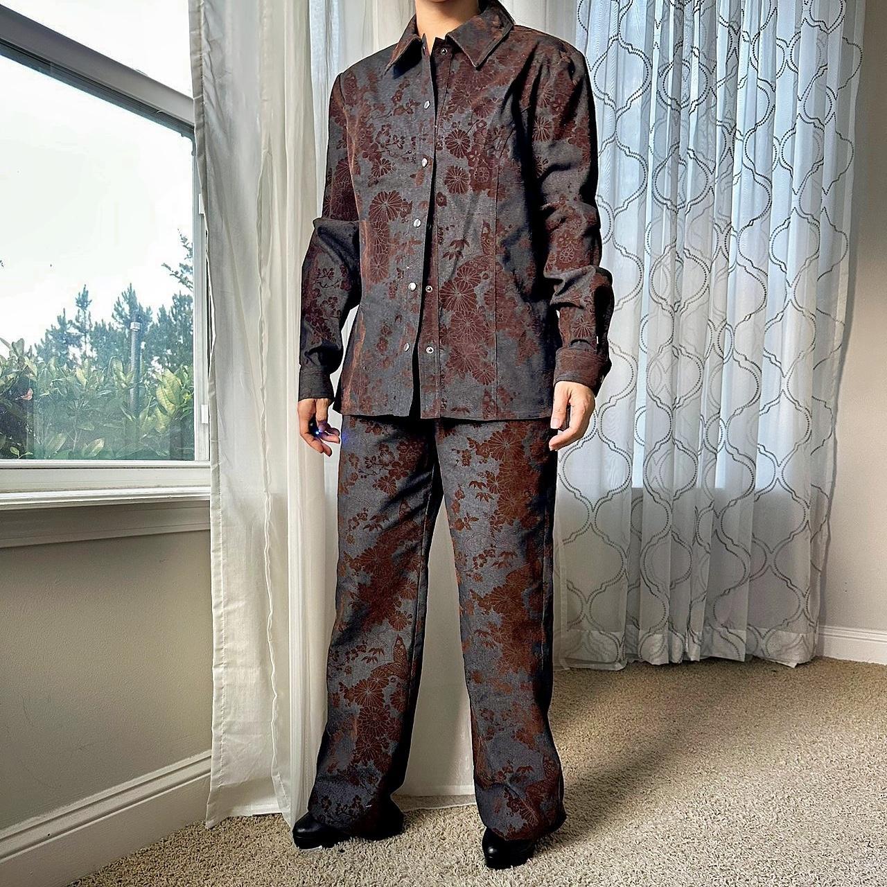 Women's Brown and Blue Jumpsuit