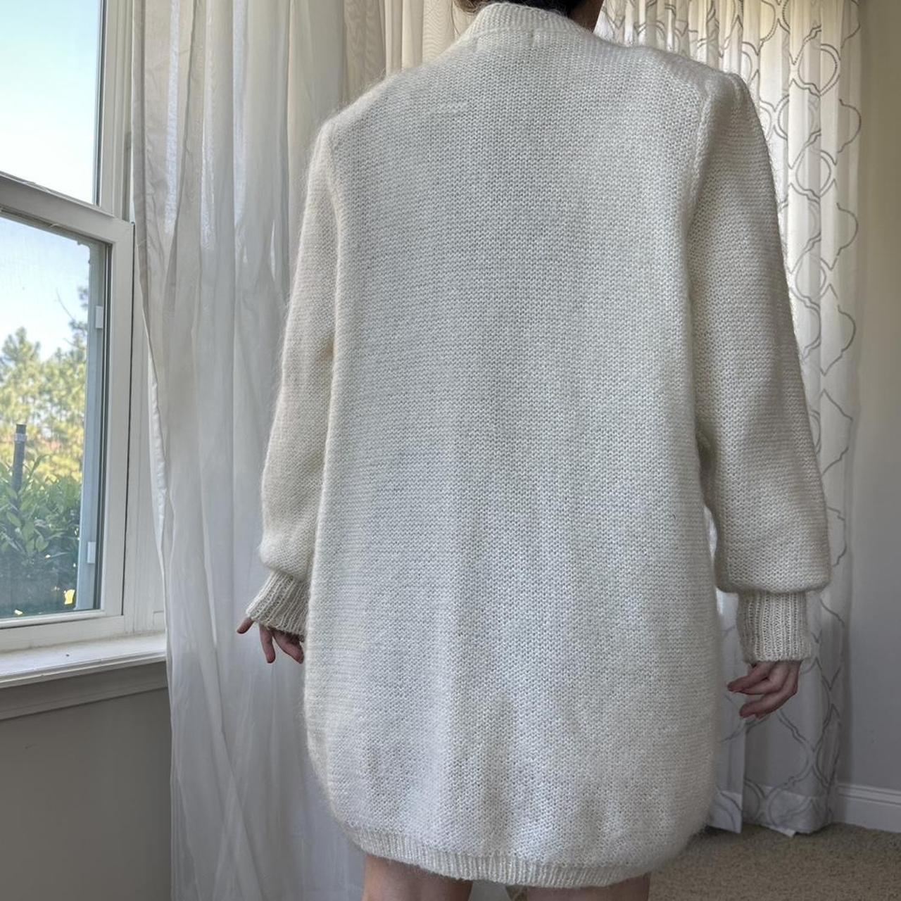 Women's Cream and White Cardigan