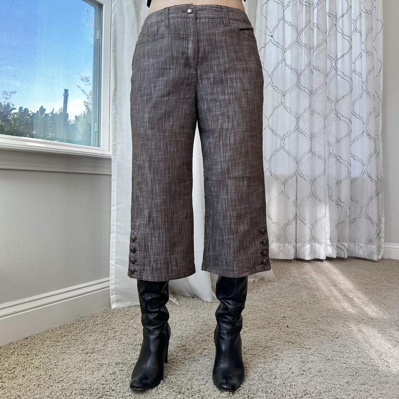 Women's Brown and Grey Trousers