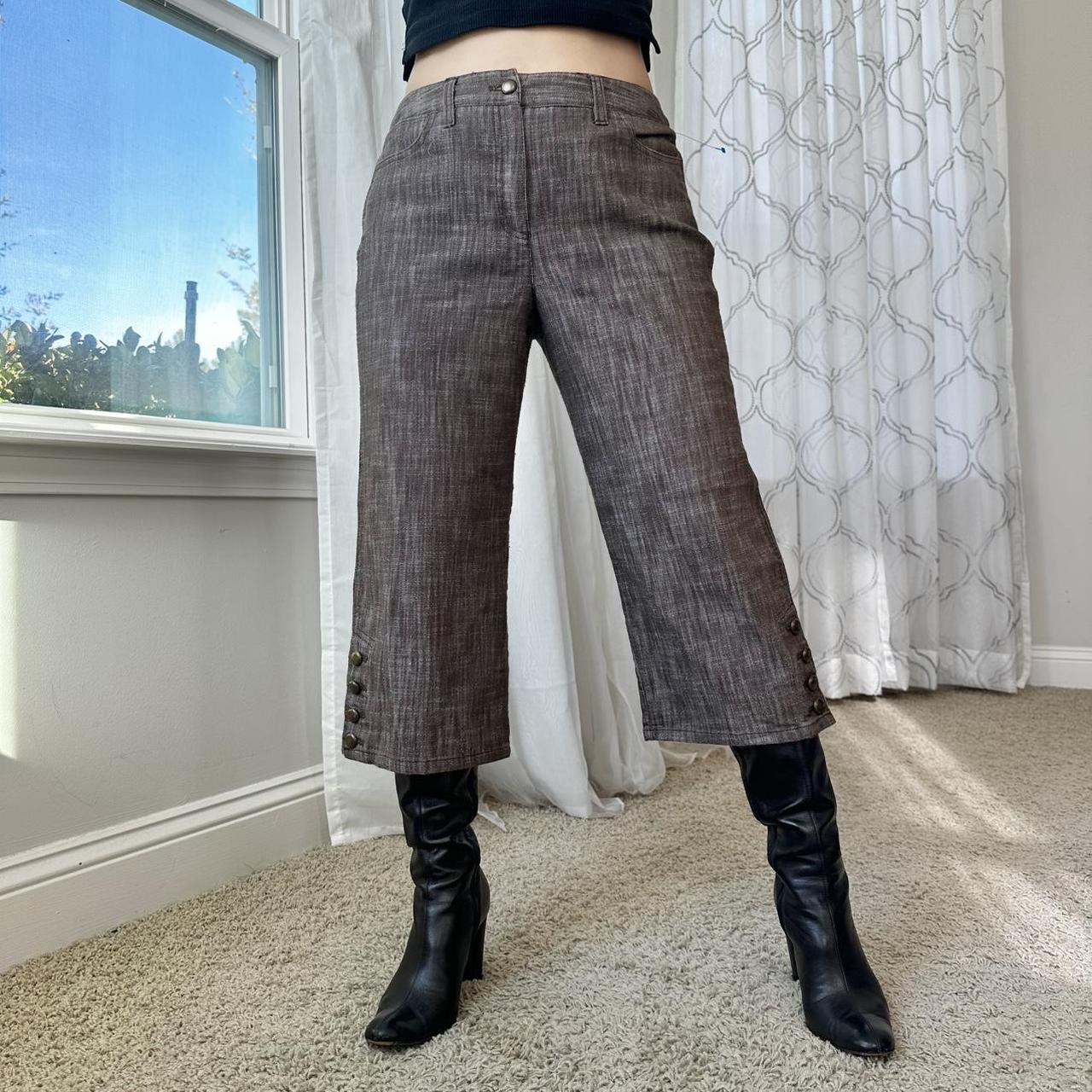 Women's Brown and Grey Trousers