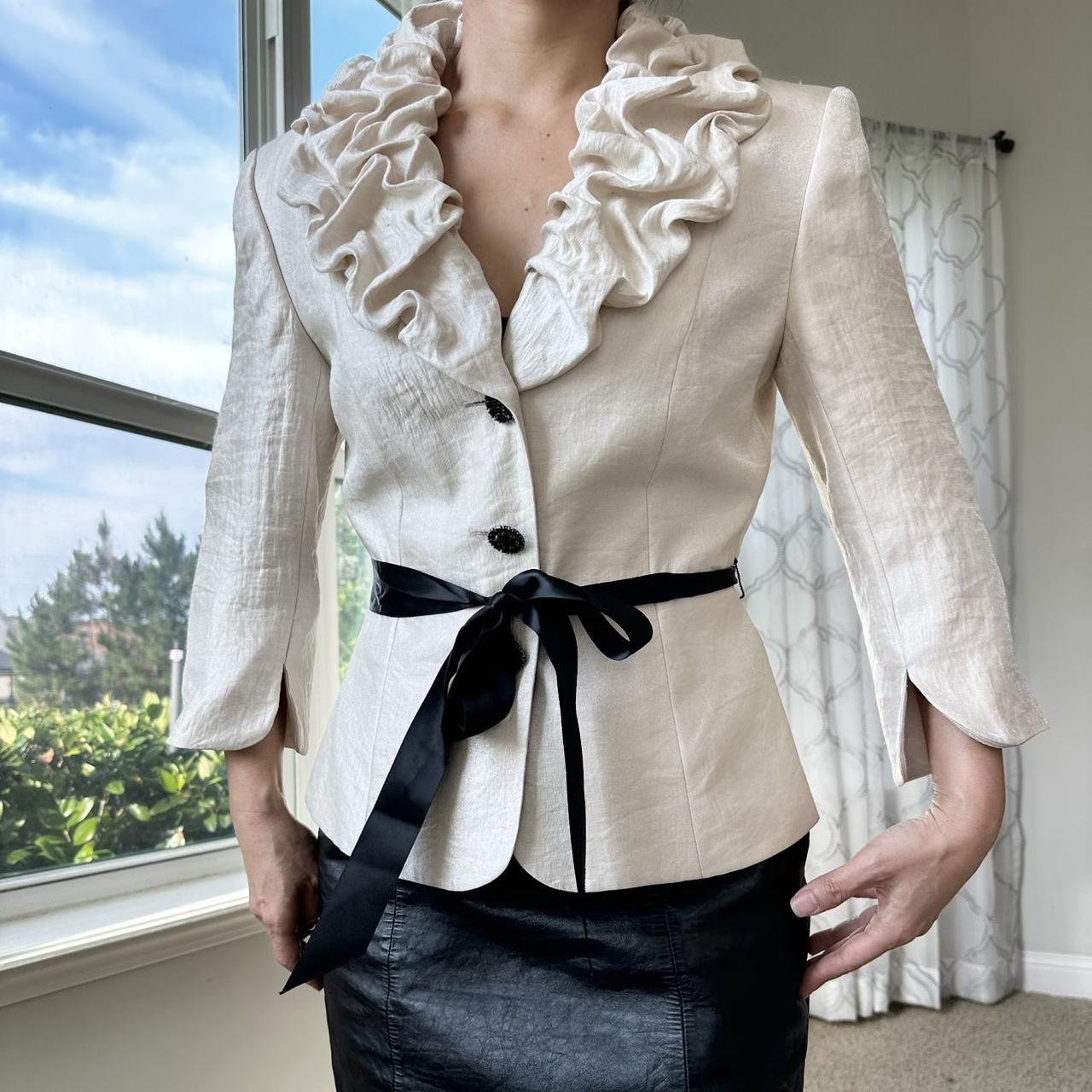 Adrianna Papell Women's Cream and Black Jacket