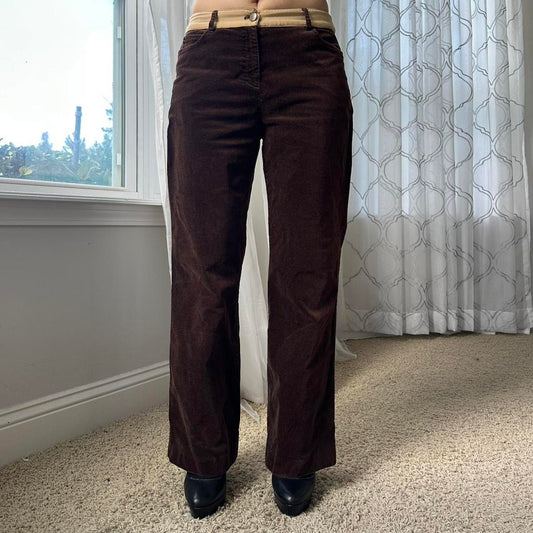 Women's Brown and Tan Trousers