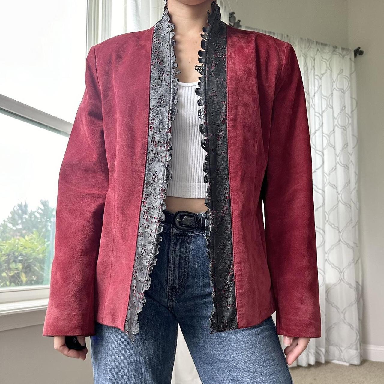 Women's Burgundy and Black Jacket