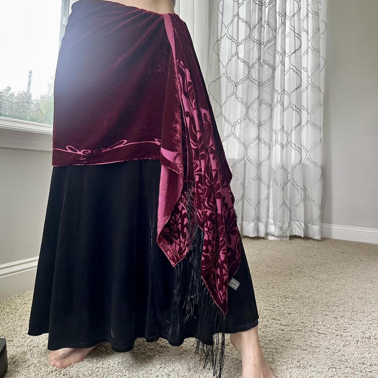 Women's Burgundy and Purple Skirt