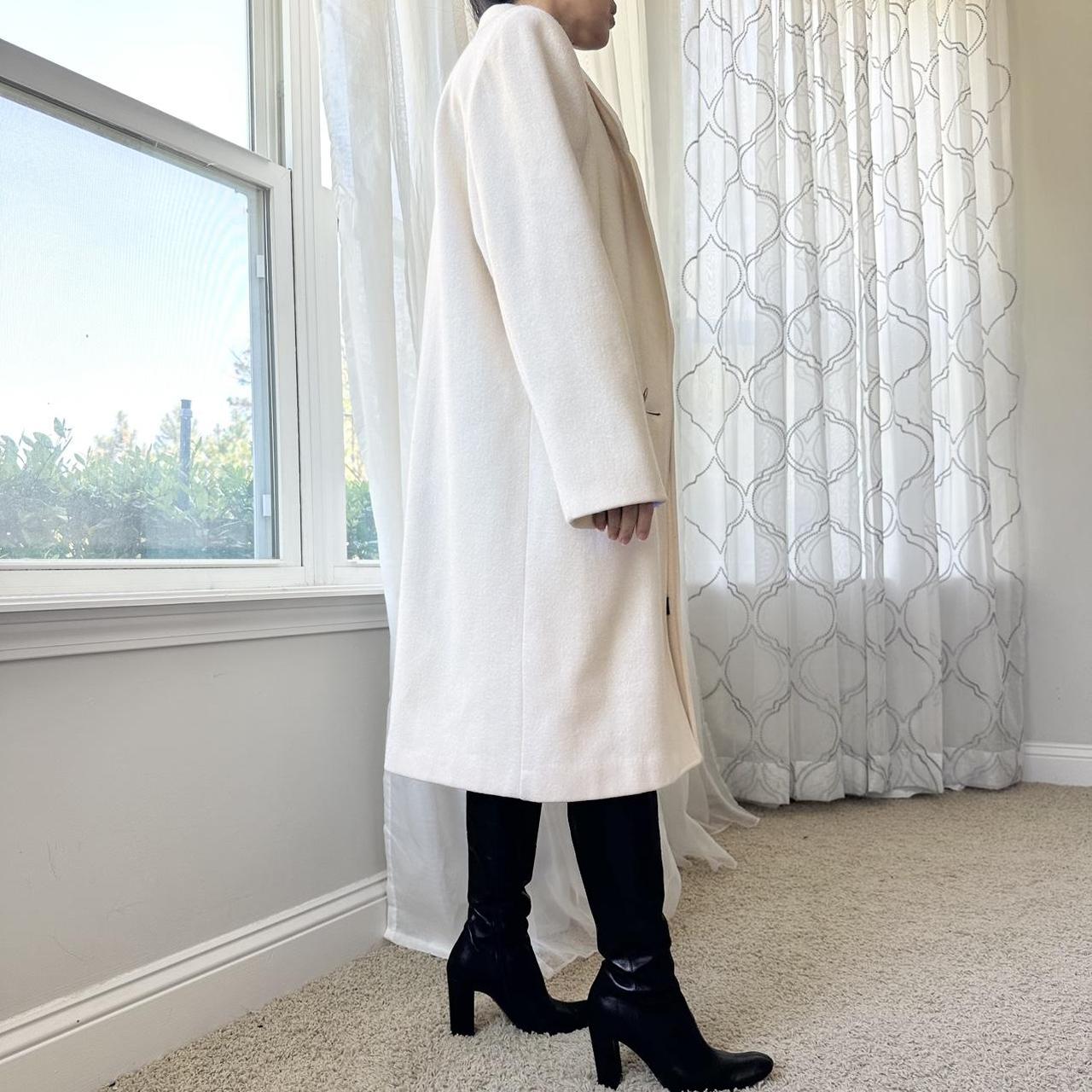 Women's Cream and White Coat